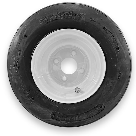 Rubbermaster - Steel Master Rubbermaster 18x8.50-8 4 Ply Rib Tire and 4 on 4 Stamped Wheel Assembly 598998